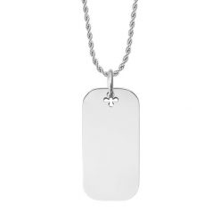 Naszyjnik Łańcuch No.12 z Nieśmiertelnikiem 3 cm, posrebrzany. Naszyjniki Lilou, posrebrzane. Za 268.00 zł.