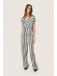 Soaked in Luxury Bluzka w kolorze biało-czarnym rozmiar: L. Brązowe bluzki Soaked in Luxury, l, bez wzorów, z wiskozy, klasyczne, bez kołnierzyka, bez ramiączek. Za 152.99 zł.