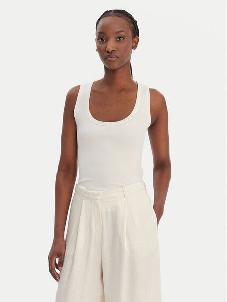 Marella Top Orata 2613941015 Écru Slim Fit. Białe topy Marella, l, bez wzorów, z wiskozy, bez kołnierzyka, bez ramiączek. Za 329.99 zł.