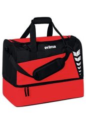 Torba sportowa z dolną przegrodą Erima Six Wings. Czarne torby na ramię Erima, bez wzorów, z materiału, sportowe, na ramię, z nadrukiem, bez dodatków. Za 109.99 zł.