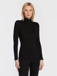 Nissa Golf TOP13587 Czarny Regular Fit. Czarne golfy Nissa, bez wzorów, z wiskozy, bez ramiączek. Za 259.99 zł.