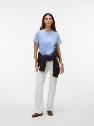 Vero Moda Koszulka w kolorze błękitnym rozmiar: M. Niebieskie bluzki Vero Moda, m, bez wzorów, z bawełny, bez kołnierzyka, bez ramiączek. Za 60.99 zł.