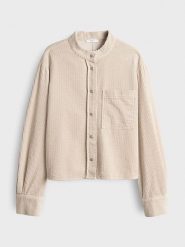 OPUS Bluzka w kolorze beżowym rozmiar: L. Brązowe bluzki Opus, l, bez wzorów, z bawełny, bez kołnierzyka, bez ramiączek. Za 173.99 zł.