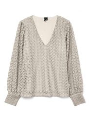 Vero Moda Bluzka w kolorze beżowym rozmiar: S. Brązowe bluzki Vero Moda, s, bez wzorów, z koronki, bez kołnierzyka, bez ramiączek. Za 66.00 zł.