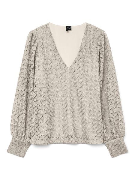 Vero Moda Bluzka w kolorze beżowym rozmiar: S. Brązowe bluzki Vero Moda, s, bez wzorów, z koronki, bez kołnierzyka, bez ramiączek. Za 31.43 zł.