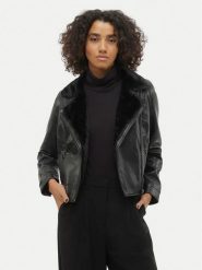 Vero Moda Kurtka z imitacji skóry Hailey 10250405 Czarny Regular Fit. Czarne kurtki Vero Moda, m, bez wzorów, ze skóry, bez kaptura. Za 329.99 zł.