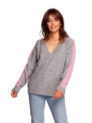 Be Wear Sweter w kolorze szarym rozmiar: L/XL. Szare swetry Be Wear, l, bez wzorów, z wełny, bez ramiączek. Za 176.95 zł.