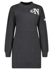 Geographical Norway Sukienka dresowa "Gardette" w kolorze antracytowym rozmiar: XXL. Czarne sukienki Geographical Norway, na co dzień, xxl, bez wzorów, z dresówki, bez kołnierzyka, bez ramiączek, midi, proste. Za 87.81 zł.