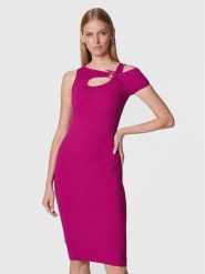 Pinko Sukienka dzianinowa Ace 1G17TZ Y7VP Fioletowy Slim Fit. Fioletowe sukienki Pinko, xs, bez wzorów, z dzianiny, bez kołnierzyka, bez ramiączek. Za 519.99 zł.