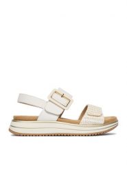 Remonte Sandały CEO-D1J53-81 Biały. Białe sandały Remonte, bez wzorów, ze skóry, bez obcasa, na płaskiej podeszwie, bez zapięcia. Za 379.99 zł.