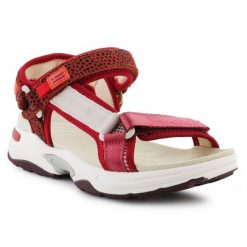 Sandały D.Franklin Sneakers Sandal Strips DFSH406003-Burg czerwone. Czerwone sandały bez wzorów, bez obcasa, bez zapięcia. Za 503.88 zł.