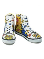 Goby Sneakersyw kolorze biało-żółtym ze wzorem rozmiar: 42. Białe trampki Goby, bez wzorów, z materiału, za kostkę, bez zapięcia. Za 222.41 zł.