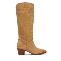 Kozaki LAUREN RALPH LAUREN. Brązowe kozaki Lauren Ralph Lauren, bez obcasa, na słupku, bez zapięcia. Za 1,499.00 zł.