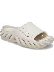 Crocs Klapki "Echo" w kolorze kremowym rozmiar: 37/38. Brązowe klapki Crocs, bez wzorów, z otwartym noskiem, bez obcasa. Za 134.85 zł.