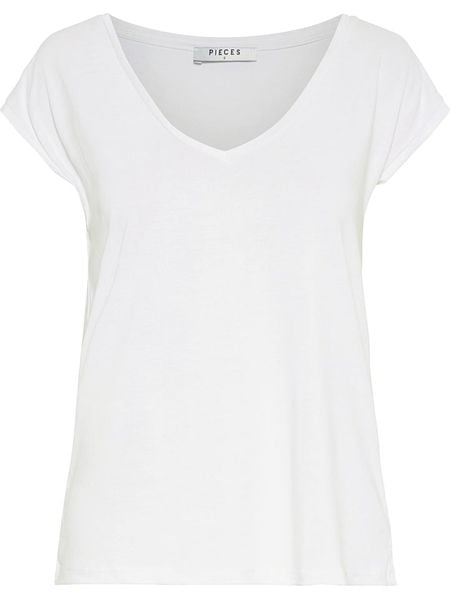Pieces Koszulka "Kamala" w kolorze białym rozmiar: XL. Białe bluzki Pieces, xl, bez wzorów, bez kołnierzyka, bez ramiączek. Za 40.95 zł.
