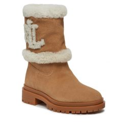 Botki LAUREN RALPH LAUREN. Brązowe botki Lauren Ralph Lauren, bez wzorów, bez obcasa, na płaskiej podeszwie, bez zapięcia. Za 2,229.00 zł.