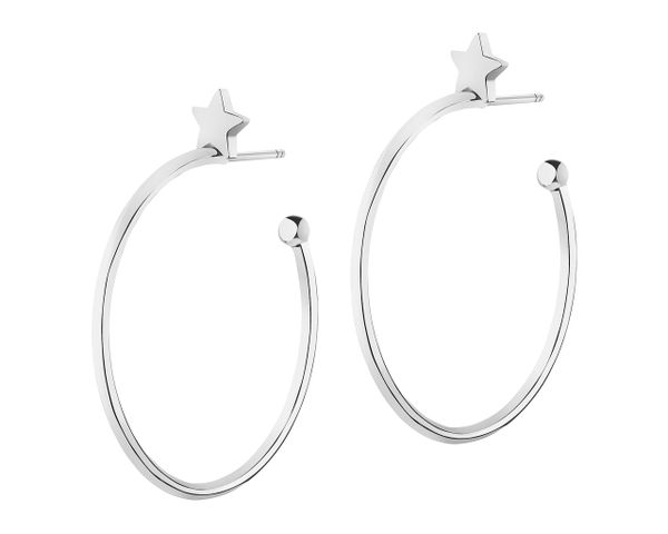 Kolczyki srebrne - gwiazdy , koła, 34 mm. Szare kolczyki Apart, srebrne. W wyprzedaży za 124.50 zł.