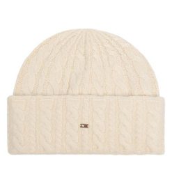 Czapka Tommy Hilfiger. Białe czapki TOMMY HILFIGER, bez wzorów. Za 249.99 zł.