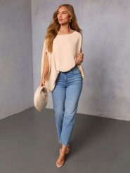 Milan Kiss Bluzka w kolorze beżowym rozmiar: M. Brązowe bluzki Milan Kiss, m, bez wzorów, bez kołnierzyka, bez ramiączek. Za 130.99 zł.