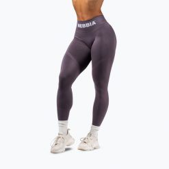 Legginsy treningowe damskie NEBBIA Flow Seamless Push-Up. Szare legginsy Nebbia, l, bez wzorów, z elastanu. Za 219.99 zł.
