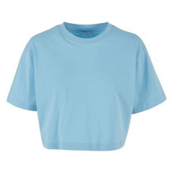 Oversized Crop Top Dla Pań I Panów. Niebieskie topy BUILD YOUR BRAND, xl, bez wzorów, bez kołnierzyka, bez ramiączek. Za 57.99 zł.