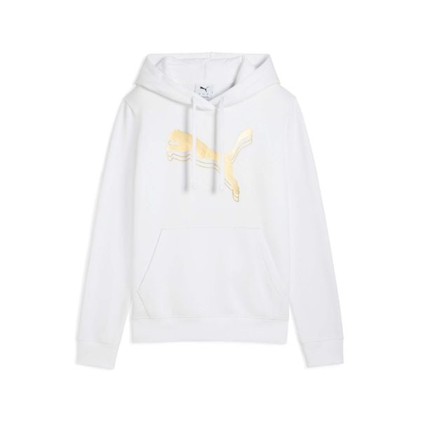 Damska bluza z kapturem ESS METALLIC PUMA. Białe bluzy Puma, xs, bez wzorów, z bawełny, z kapturem. Za 249.00 zł.