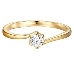 Trilani Pierscionek aus Sterling Silber in Gelbgold mit Zirkonia Pierścionki 1 ct Damski. Białe pierścionki Trilani, z cyrkonią, pozłacane. Za 209.99 zł.