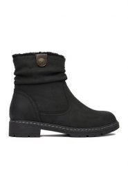 Clara Barson Botki CEO-CORNY H221008 Czarny. Czarne botki Clara Barson, bez wzorów, z materiału, bez obcasa, na płaskiej podeszwie, bez zapięcia. Za 159.99 zł.