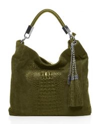 Anna Morellini Skórzana torebka "Alessandra" w kolorze zielonym - 38 x 36 x 14 cm rozmiar: onesize. Zielone torby na ramię Anna Morellini, bez wzorów, z materiału, na ramię, bez dodatków. Za 324.26 zł.