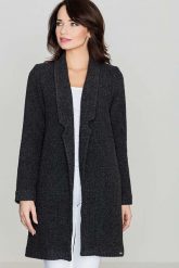 Przejściowy Czarny Płaszcz bez Zapięcia. Czarne płaszcze Katrus, m, bez wzorów, z materiału, bez kaptura. Za 369.00 zł.