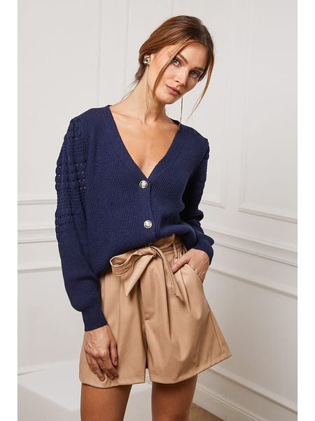 Joséfine Kardigan "Cuvillier" w kolorze granatowym rozmiar: S. Niebieskie kardigany Joséfine, s, bez wzorów, z kaszmiru. Za 201.95 zł.