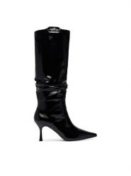 KARL LAGERFELD Kozaki Klarice KL32390 Czarny. Czarne kozaki KARL LAGERFELD, ze skóry, bez obcasa, na szpilce, bez zapięcia. Za 1,449.00 zł.