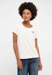 Damski T-Shirt Mustang Style Alma Whisper White 1015459 2013. Białe t-shirty Mustang, m, bez wzorów, bez kołnierzyka, bez ramiączek. Za 69.99 zł.