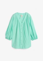 Bluzka oversize z miękkiej mieszanki wiskozy. Zielone bluzki bonprix, bez wzorów, z wiskozy, bez kołnierzyka, bez ramiączek. Za 47.99 zł.