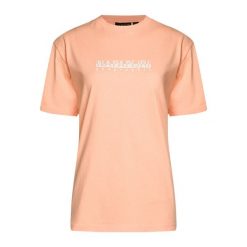 Koszulka damska Napapijri S-Box. Czerwone bluzki Napapijri, s, bez wzorów, sportowe, bez kołnierzyka, bez ramiączek. Za 129.99 zł.
