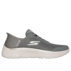 Buty SKECHERS SLIP-INS GO WALK FLEX Zielony. Zielone obuwie sportowe Skechers, z tkaniny, bez zapięcia. Za 382.70 zł.