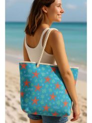 Lucky Bees Torba plażowa w kolorze niebieskim - 55 x 36 x 15 cm rozmiar: onesize. Niebieskie torby na ramię Lucky Bees, bez wzorów, z materiału, na ramię, bez dodatków. Za 30.99 zł.