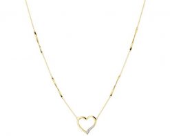 Naszyjnik z żółtego złota diamentami - serce - 0,01 ct - próba 375. Żółte naszyjniki Apart, z diamentem, złote. Za 1,759.00 zł.