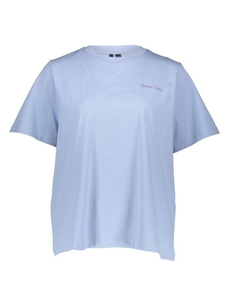 Vero Moda Koszulka w kolorze błękitnym rozmiar: L. Niebieskie bluzki Vero Moda, l, bez wzorów, z bawełny, bez kołnierzyka, bez ramiączek. Za 69.95 zł.
