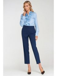 Nife Spodnie w kolorze niebieskim rozmiar: 38. Niebieskie spodnie materiałowe Nife, na co dzień, bez wzorów, z materiału, z podwyższonym stanem. Za 191.42 zł.