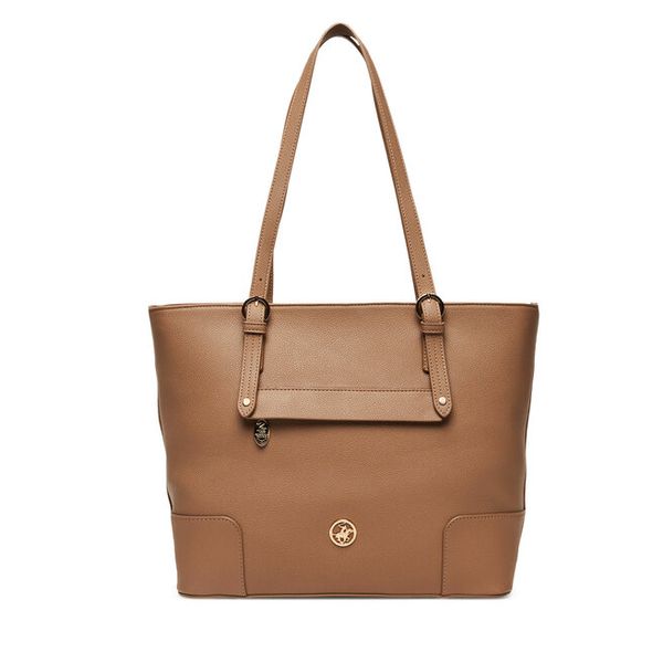 Torebka Beverly Hills Polo Club. Brązowe shopper Beverly Hills Polo Club, bez wzorów, bez dodatków. Za 199.99 zł.