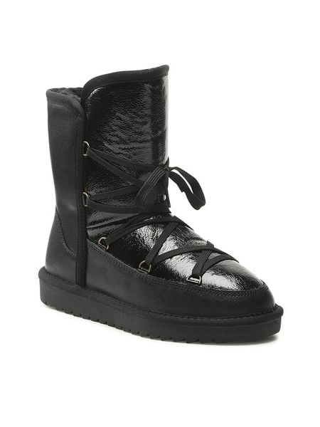 Lasocki Botki WFA1634-11Z Czarny. Czarne botki Lasocki, bez wzorów, ze skóry, bez obcasa, na płaskiej podeszwie, bez zapięcia. Za 199.99 zł.