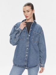 Samsøe Samsøe Koszula jeansowa Eleanor F23400135 Niebieski Relaxed Fit. Niebieskie koszule Samsøe & Samsøe, xxs, bez wzorów, z bawełny, bez kołnierzyka, bez ramiączek. Za 579.99 zł.