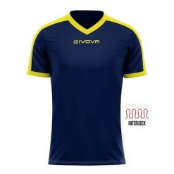 Koszulka piłkarska dla dorosłych Givova Revolution Interlock. Niebieskie bluzki Givova, s, bez wzorów, sportowe, bez kołnierzyka, bez ramiączek. Za 33.63 zł.