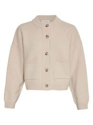 MOSS COPENHAGEN Kardigan "Carina" w kolorze beżowym rozmiar: M/L. Brązowe kardigany Moss Copenhagen, l, bez wzorów, z poliamidu. Za 177.94 zł.