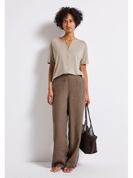 Street One Bluzka w kolorze beżowym rozmiar: 34. Brązowe bluzki Street One, s, bez wzorów, z wiskozy, klasyczne, bez kołnierzyka, bez ramiączek. Za 74.28 zł.