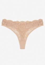 Beżowe Koronkowe Majtki Stringi z Bawełny Venalora. Brązowe stringi Born2be, bez wzorów, z bawełny. Za 9.99 zł.