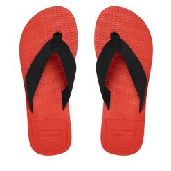 Japonki Hunter. Czarne klapki Hunter, bez wzorów, bez obcasa. Za 79.99 zł.