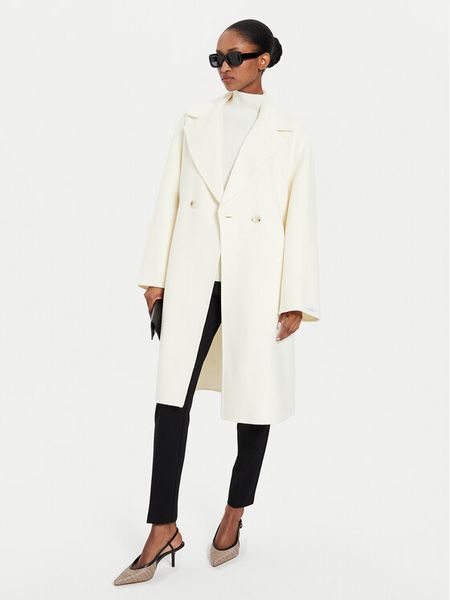 Marella Płaszcz wełniany Marna 2423016011 Écru Regular Fit. Płaszcze Marella, na zimę, bez wzorów, z wełny, bez kaptura. Za 2,429.00 zł.