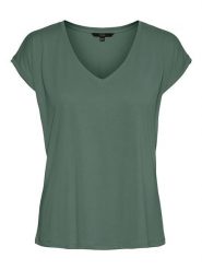 Vero Moda Koszulka "Filli" w kolorze zielonym rozmiar: S. Zielone bluzki Vero Moda, s, bez wzorów, bez kołnierzyka, bez ramiączek. Za 66.45 zł.